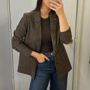 Size S - Old Navy Blazer - Brown Plaid - Twill